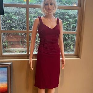 Laundry red stretchy holiday party dress